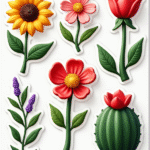 Flowers & Plants - Sticker Sheet v18